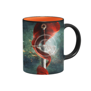 Ceramic Mug with Printed Sword